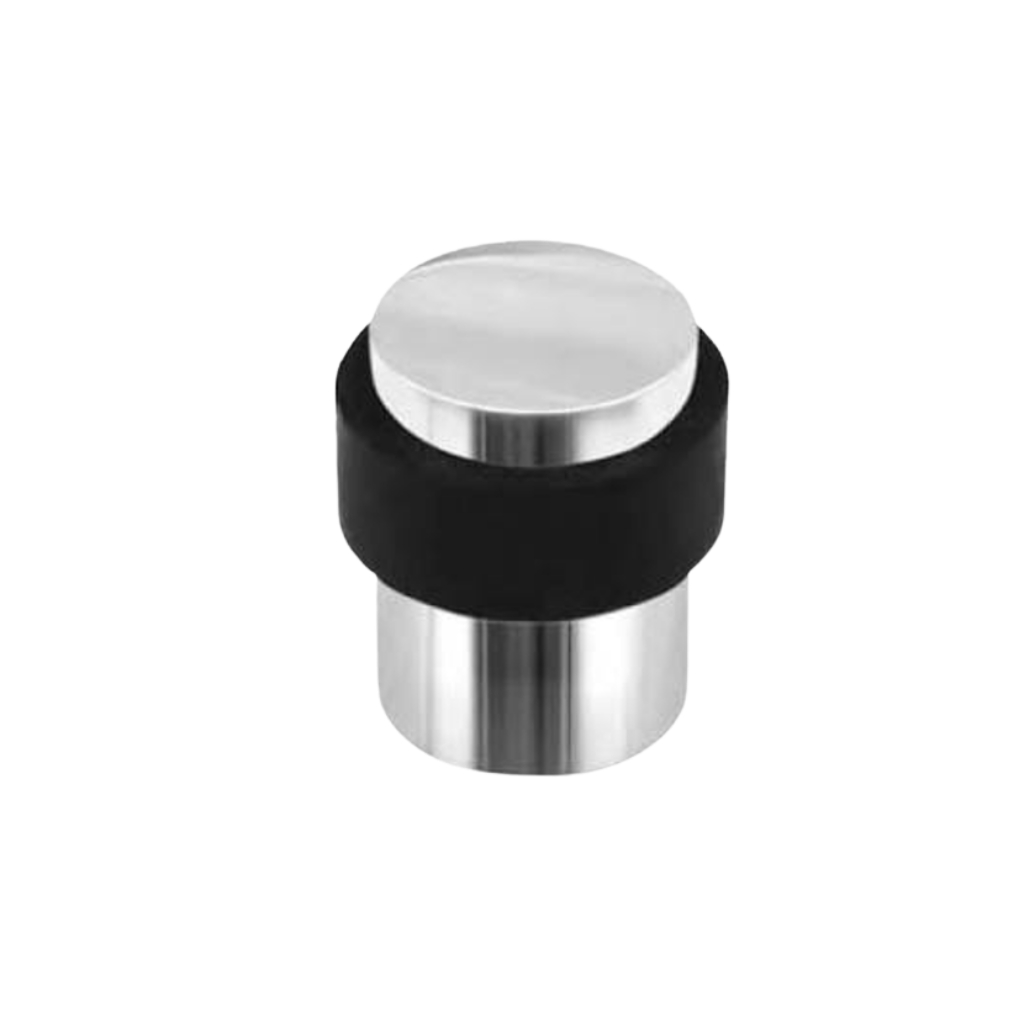 Union Door Hardware & Accessories Union Satin Stainless Steel Cylindrical Floor Door Stop with Rubber Buffer - DS-006-SSS
