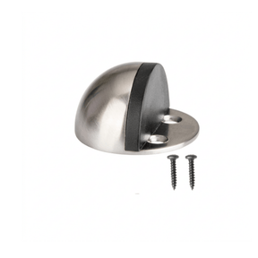 Union Door Hardware & Accessories Union Satin Stainless Steel Half-Moon Floor Door Stop with Rubber Buffer - SN DS-001-SSS