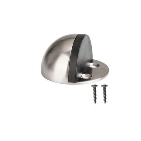 Union Door Hardware & Accessories Union Satin Stainless Steel Half-Moon Floor Door Stop with Rubber Buffer - SN DS-001-SSS