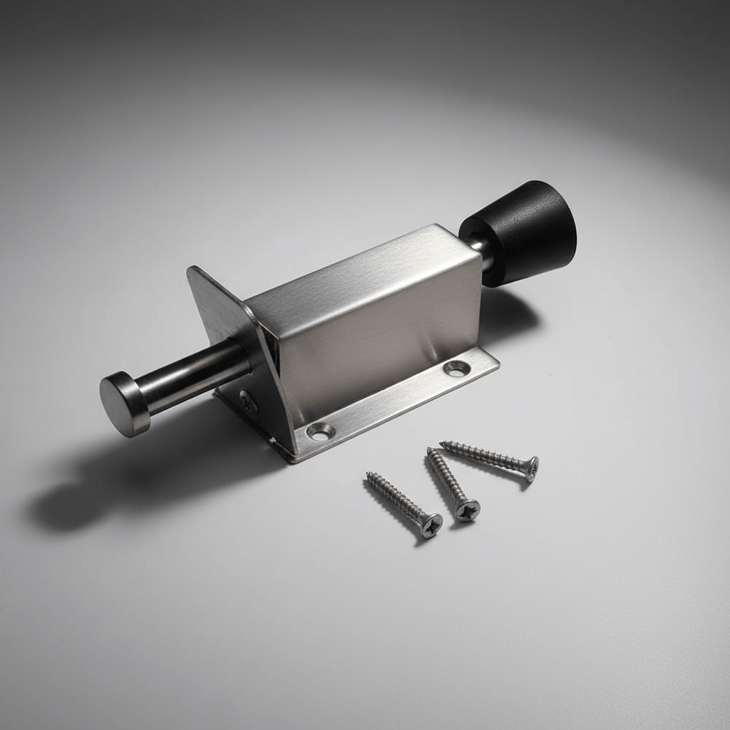 Union Door Hardware & Accessories Union Satin Stainless Steel Spring Door Stop with Rubber Tip - DS-030-SSS