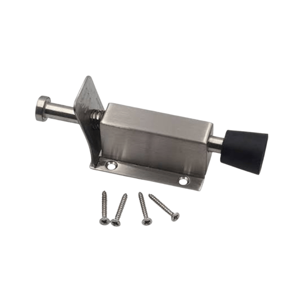 Union Door Hardware & Accessories Union Satin Stainless Steel Spring Door Stop with Rubber Tip - DS-030-SSS