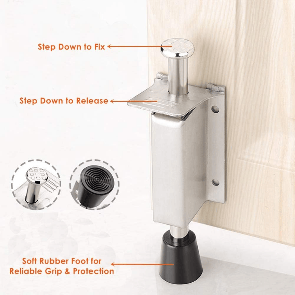 Union Door Hardware & Accessories Union Satin Stainless Steel Spring Door Stop with Rubber Tip - DS-030-SSS