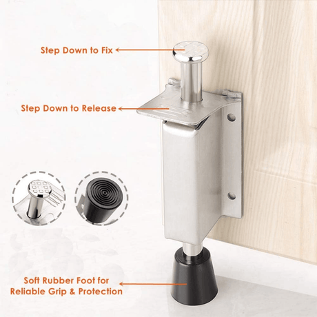 Union Door Hardware & Accessories Union Satin Stainless Steel Spring Door Stop with Rubber Tip - DS-030-SSS