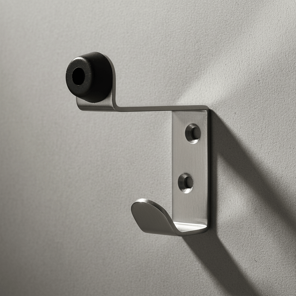 Union Door Hardware & Accessories Union Stainless Steel Buffered Door Coat Hook with Integrated Door Stop - CH-39-SSS