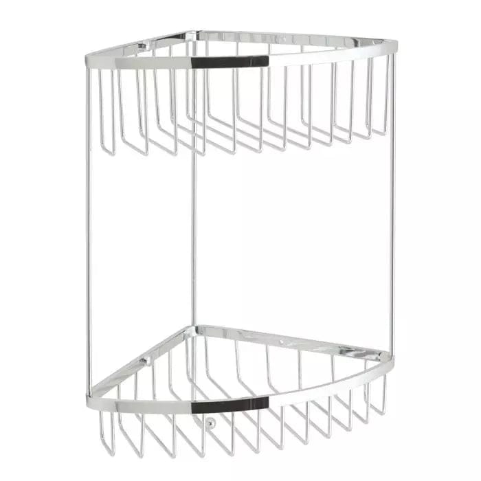 Vado Bathroom Accessories Vado Double Triangular Corner Shower Basket - BAS - 2004-C/P