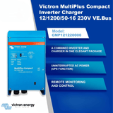 Victron Inverters & Inverter/Chargers Victron MultiPlus Compact 12/1200/50-16 230V VE.Bus - CMP121220000
