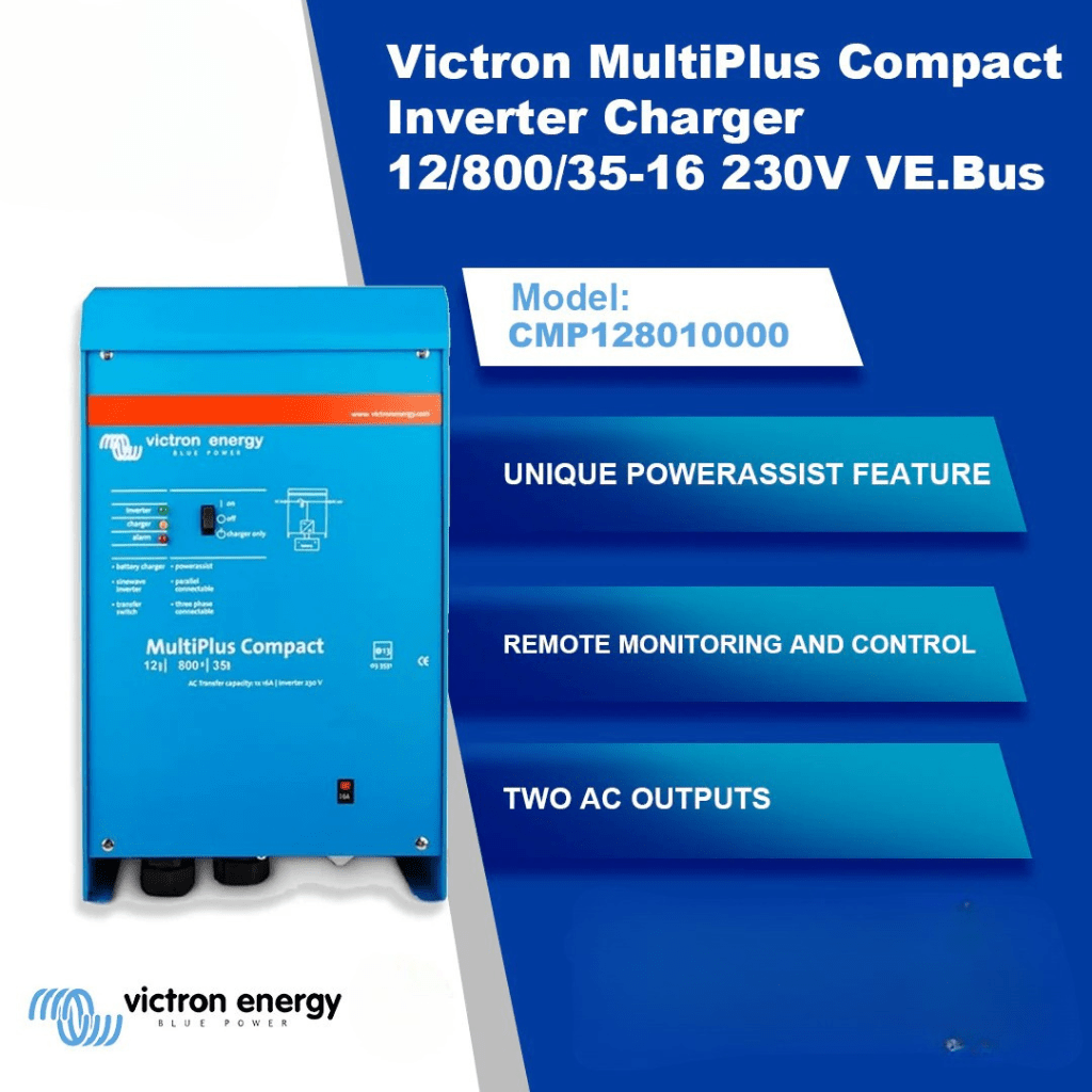 Victron Inverters & Inverter/Chargers Victron MultiPlus Compact 12/800/35-16 230V VE.Bus - CMP128010000