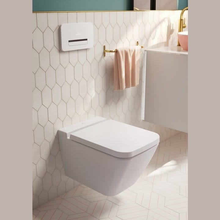 Villeroy & Boch Toilet & Urinal Villeroy & Boch Finion Washdown Toilet, Rimless, Wall-mounted, with DirectFlush, White Alpin CeramicPlus