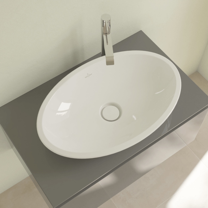 Villeroy & Boch Bathroom Sink Villeroy & Boch Loop & Friends Oval Surface-mounted Washbasin, 630 x 430 x 120mm, White Alpin - 51511001