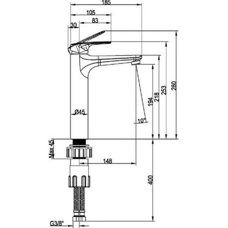 Villeroy & Boch Bathroom Faucet Villeroy & Boch O.novo Start Tall Single-lever Basin Mixer, Chrome - TVW10510511061