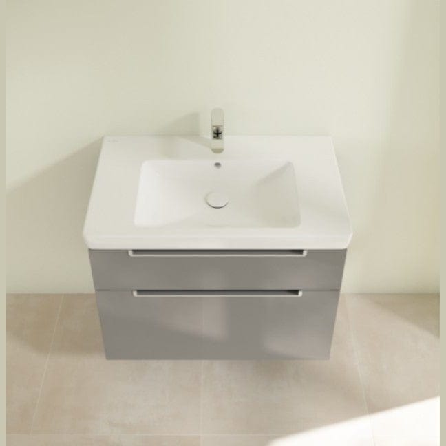 Villeroy & Boch Bathroom Vanity & Cabinets Villeroy & Boch Subway 2.0 Vanity Unit with Countertop Basin in Glossy Grey, 800mm