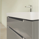 Villeroy & Boch Bathroom Vanity & Cabinets Villeroy & Boch Subway 2.0 Vanity Unit with Countertop Basin in Glossy Grey, 800mm