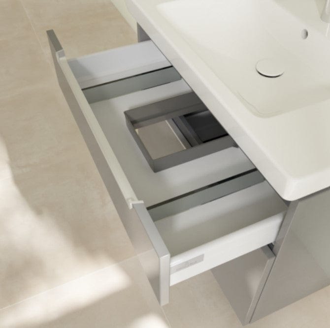 Villeroy & Boch Bathroom Vanity & Cabinets Villeroy & Boch Subway 2.0 Vanity Unit with Countertop Basin in Glossy Grey, 800mm