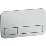 Villeroy & Boch Bathroom Accessories Villeroy & Boch ViConnect Rectangular Brushed Chrome Dual Flush Plate - 92249069