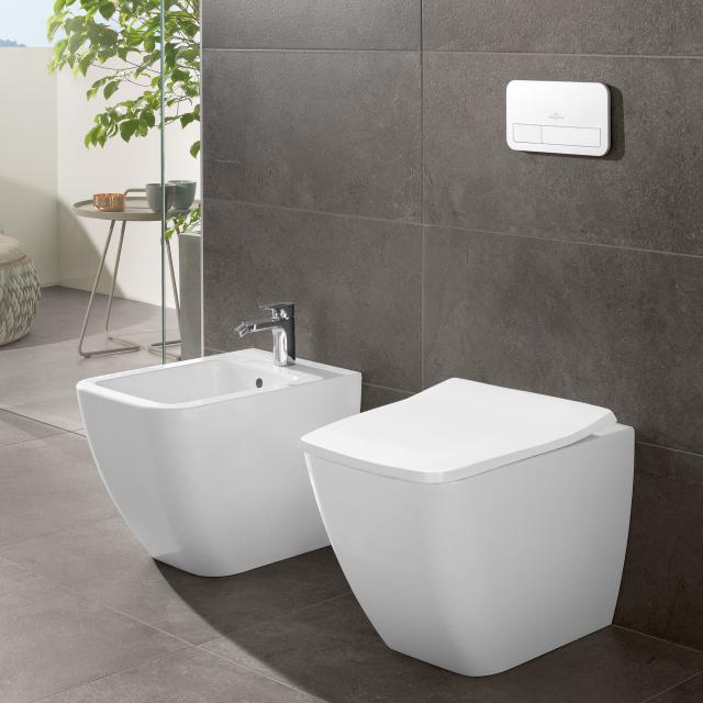 Villeroy & Boch Bathroom Accessories Villeroy & Boch ViConnect Rectangular Brushed Chrome Dual Flush Plate - 92249069