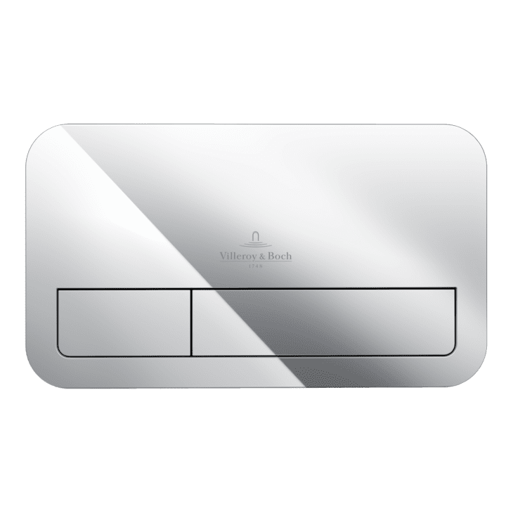 Villeroy & Boch Bathroom Accessories Villeroy & Boch ViConnect Rectangular Chrome Dual Flush Plate - 92249061