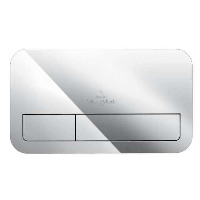 Villeroy & Boch Bathroom Accessories Villeroy & Boch ViConnect Rectangular Chrome Dual Flush Plate - 92249061