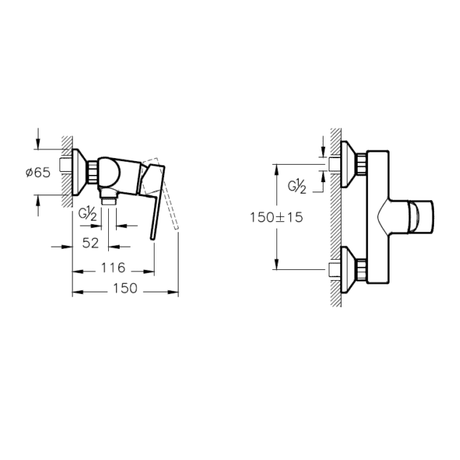 Vitra Bathroom Faucet Vitra Fold S Shower Mixer - A42544EXP