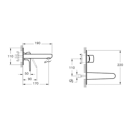 Vitra Bathroom Faucet Vitra Root Round Built-in Basin Mixer - A42721EXP