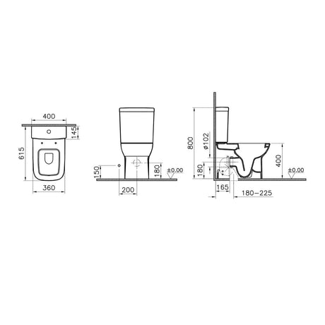 Vitra Toilet & Urinal Vitra S20 Close Coupled Water Closet Without Bidet Function - 5512L003-0096