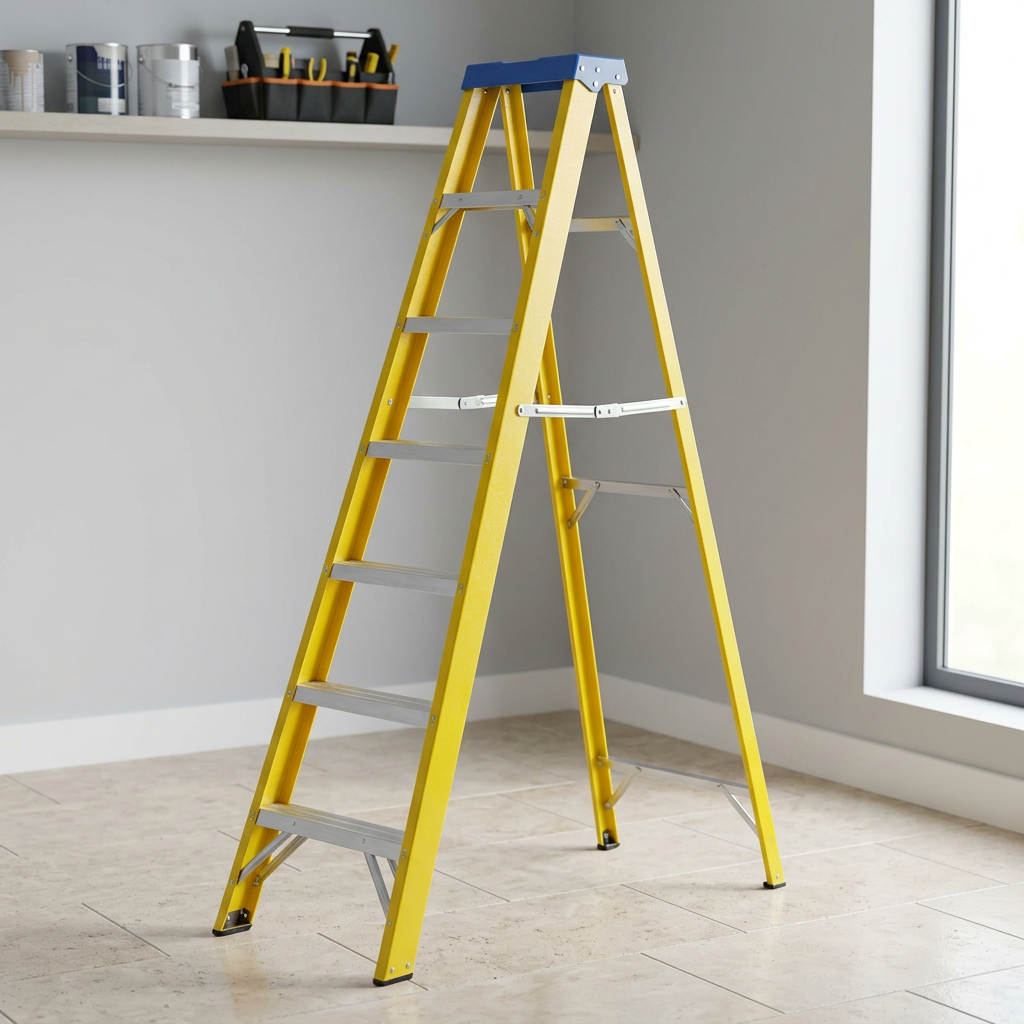 Wadfow stepladder positioned in a tidy maintenance space