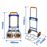 Wadfow Lifting & Workshop Equipment Wadfow 100kg Heavy-Duty Foldable Hand Truck with Elastic Bungee Cord - WWB9A10