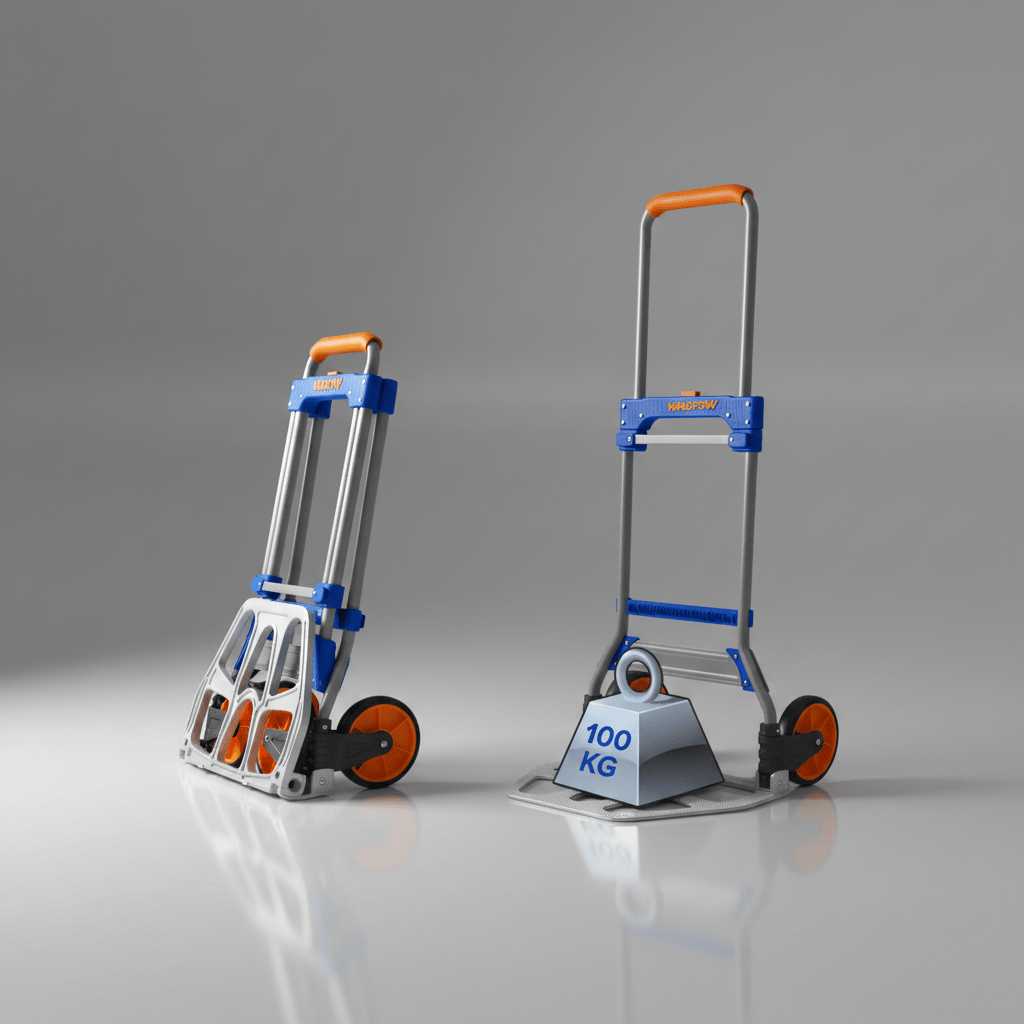 Wadfow Lifting & Workshop Equipment Wadfow 100kg Heavy-Duty Foldable Hand Truck with Elastic Bungee Cord - WWB9A10