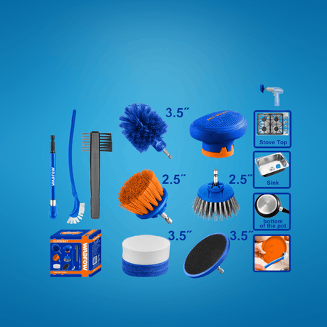 Wadfow Cleaning Equipment Accessories Wadfow 11-Piece Cleaning Brush Set - WND5511