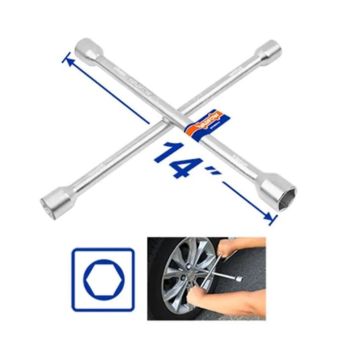 Wadfow Sockets & Hex Keys Wadfow 14" Cross Rim Socket Wrench 17-19-21-23mm - WTH8314