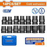 Wadfow Wrenches Wadfow 14-Piece 1/2" Drive Impact Socket Set -  WMS4D01