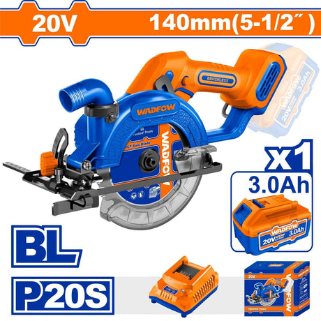 Wadfow Circular Saw Wadfow 140mm Cordless Circular Saw - WLWP5631