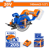 Wadfow Circular Saw Wadfow 140mm Cordless Circular Saw - WLWP5633