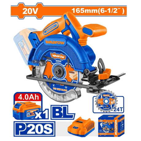 Wadfow Circular Saw Wadfow 165mm Cordless Circular Saw - WLWP5523