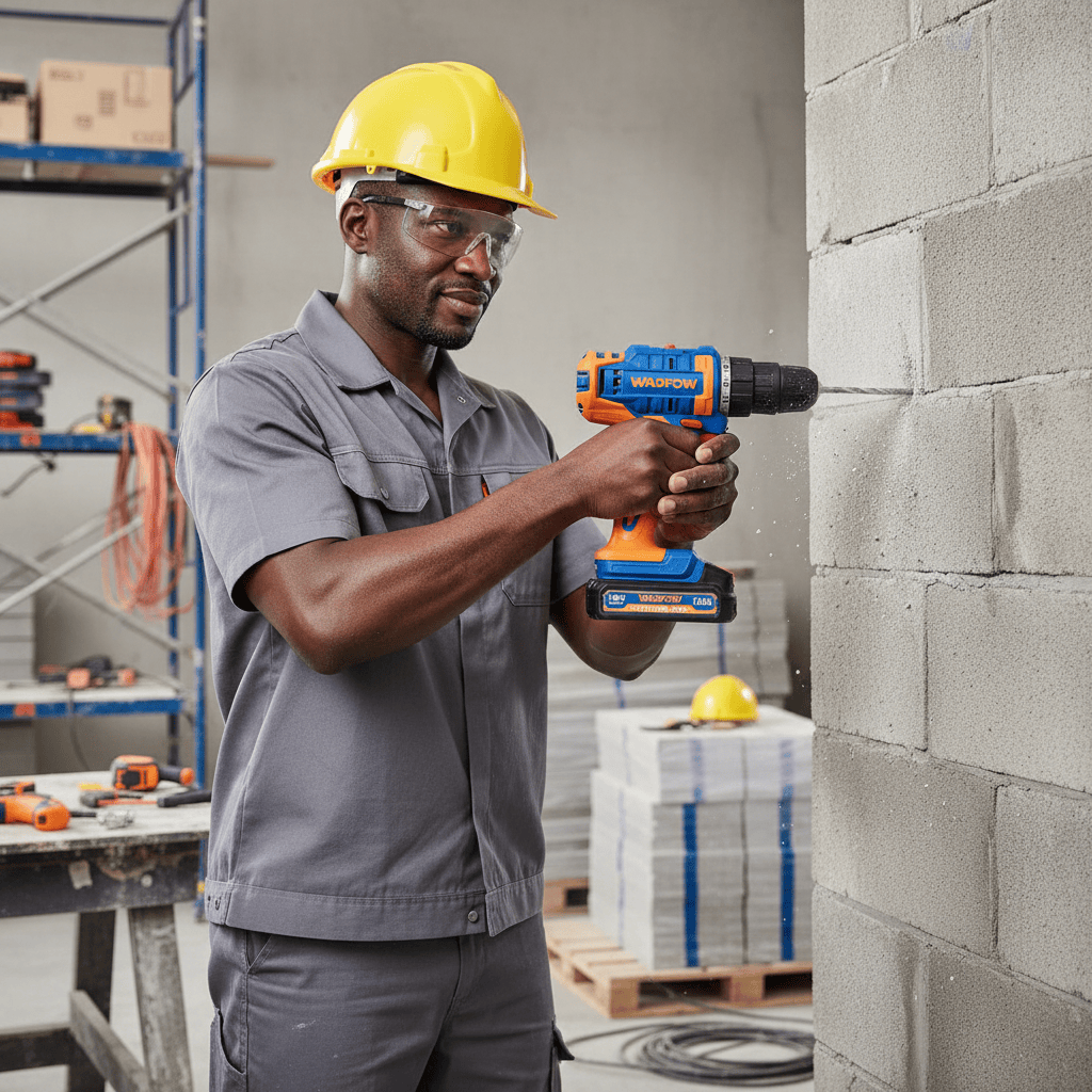 Wadfow Drill Wadfow 18V Brushless Cordless Drill 35Nm with 1.5Ah Battery - WCDP1825