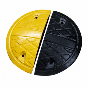 Wadfow Specialty Safety Equipment Wadfow 2-Piece Black and Yellow Rubber Speed Bump End Set - WYJ5A05
