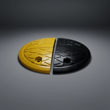 Wadfow Specialty Safety Equipment Wadfow 2-Piece Black and Yellow Rubber Speed Bump End Set - WYJ5A05