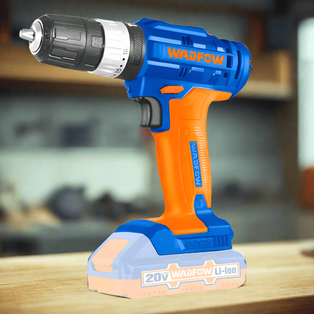 Wadfow Drill Wadfow 2 Pieces Lithium-Ion Cordless Combo Kit (Drill & Angle Grinder)- WCK20512