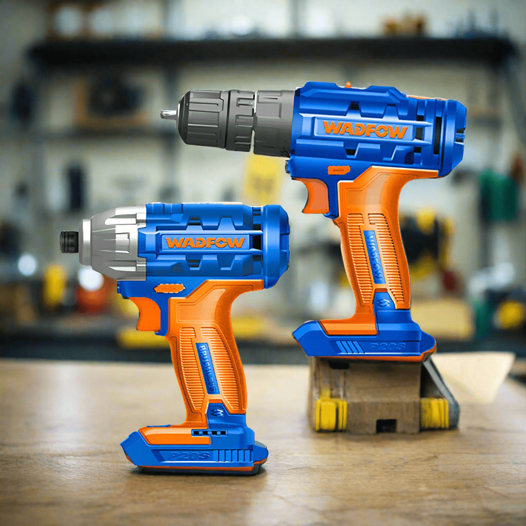 Wadfow Drill Wadfow 2 Pieces Lithium-Ion Cordless Combo Kit (Drill & Impact Driver)- WCK2016