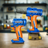 Wadfow Drill Wadfow 2 Pieces Lithium-Ion Cordless Combo Kit (Drill & Impact Driver)- WCK2016