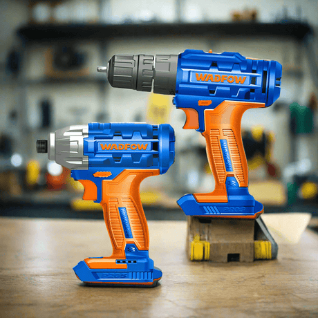 Wadfow Drill Wadfow 2 Pieces Lithium-Ion Cordless Combo Kit (Drill & Impact Driver)- WCK2016