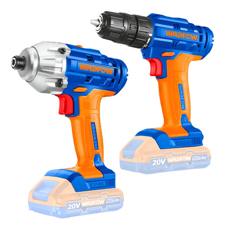 Wadfow Drill Wadfow 2 Pieces Lithium-Ion Cordless Combo Kit (Drill & Impact Driver)- WCK2016