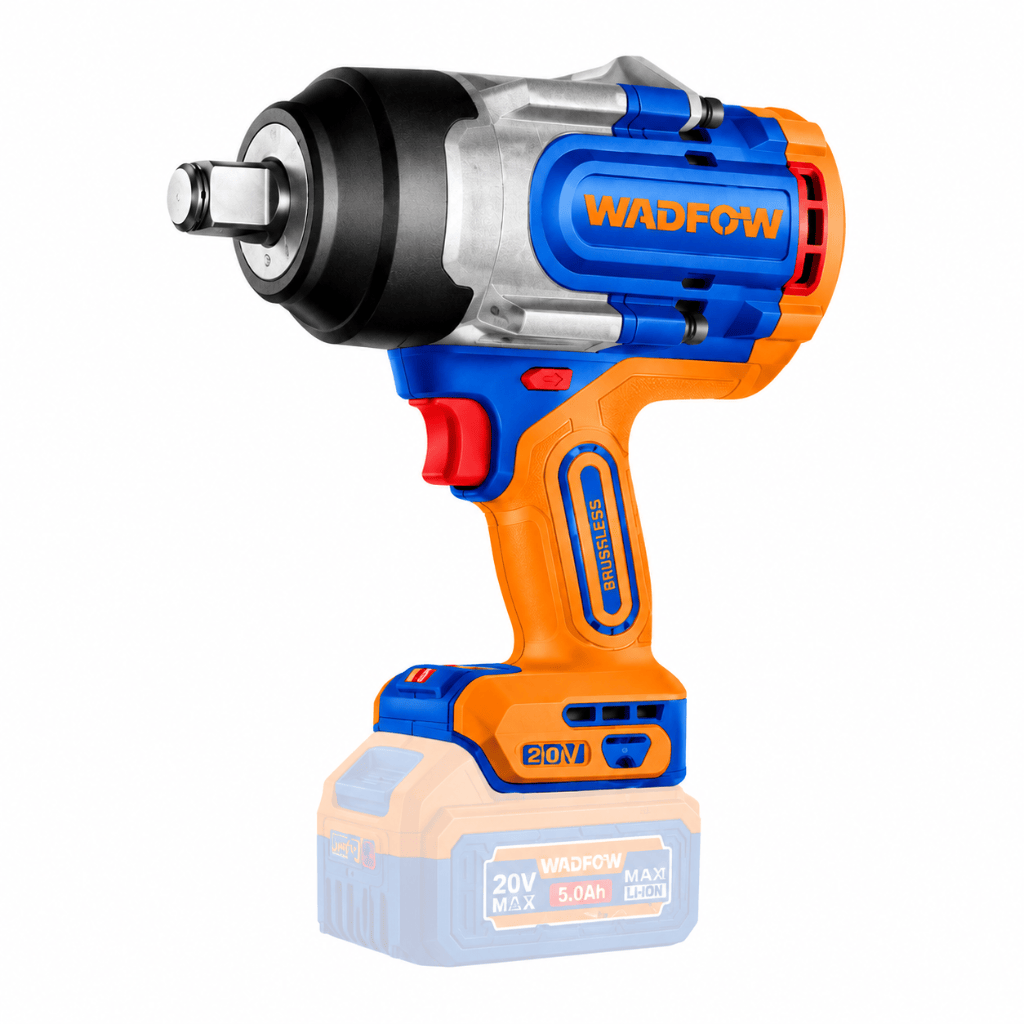Wadfow Impact Wrench & Drivers Wadfow 20V Brushless Cordless Impact Wrench 1280Nm with 2 x 5.0Ah Batteries & Charger - WCD1B12856