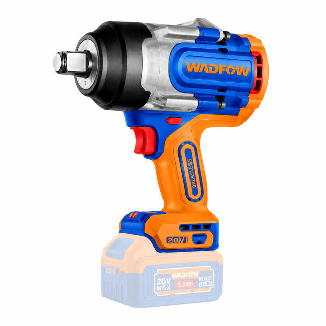 Wadfow Impact Wrench & Drivers Wadfow 20V Brushless Cordless Impact Wrench 1280Nm with 2 x 5.0Ah Batteries & Charger - WCD1B12856