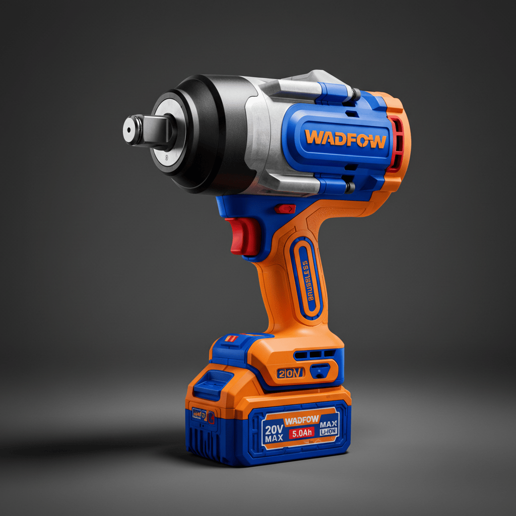 Wadfow Impact Wrench & Drivers Wadfow 20V Brushless Cordless Impact Wrench 1280Nm with 2 x 5.0Ah Batteries & Charger - WCD1B12856