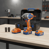 Wadfow Impact Wrench & Driver Wadfow 20V Brushless Cordless Impact Wrench 780Nm 1/2" Square Drive with 2 x 4.0Ah Batteries & Charger - WCD1B785