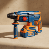 Wadfow Drill Wadfow 20V Brushless Cordless Rotary Hammer 2.5J with 2 x 4.0Ah Batteries, Charger & Accessories - WLM252682