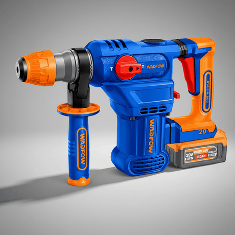 Wadfow Drill Wadfow 20V Brushless Cordless Rotary Hammer 4.5J with 2 x 4.0Ah Batteries, Charger & Accessories - WLM2B286