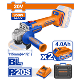 Wadfow Grinder Wadfow 20V Cordless Angle Grinder - WLAPB522
