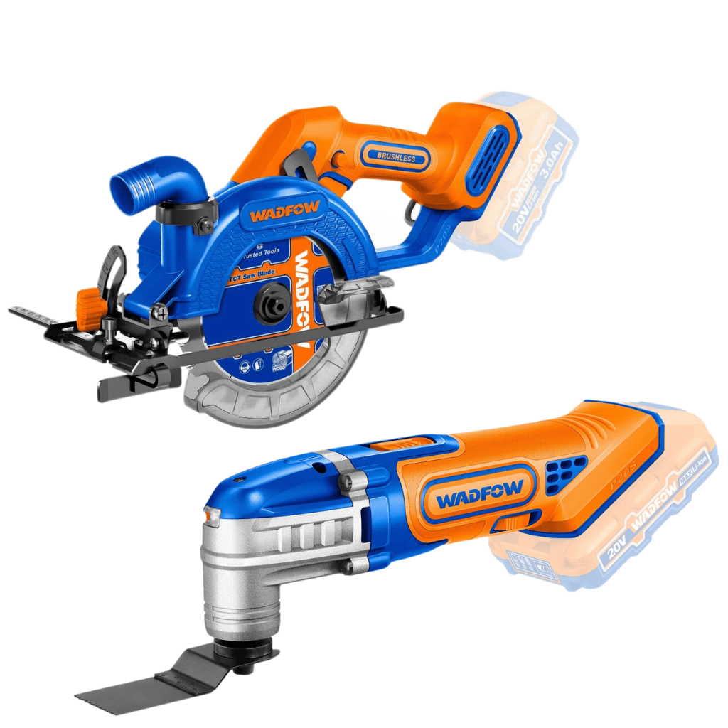 Wadfow Drill Wadfow 20V Cordless Brushless Circular Saw + Multi-Tool Combo - WOS240981