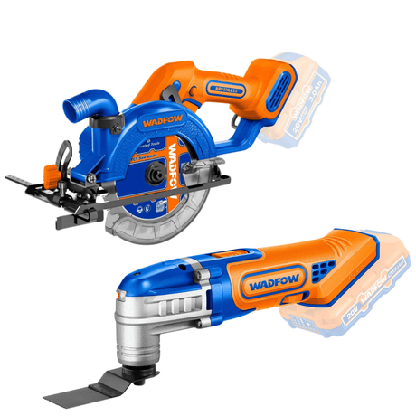 Wadfow Drill Wadfow 20V Cordless Brushless Circular Saw + Multi-Tool Combo - WOS240981